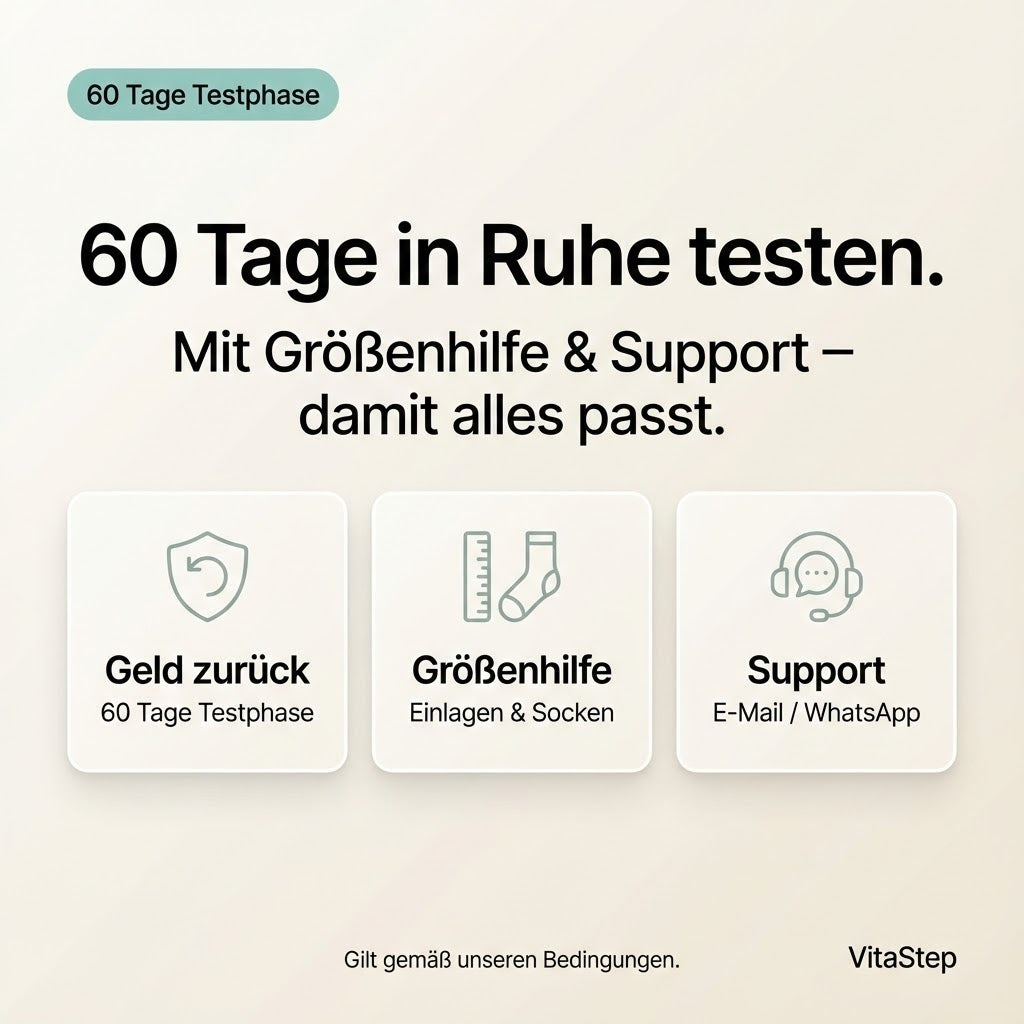 Stoppe den Morgen-Stich, den Anlaufschmerz und das ständige Humpeln – mit VitaStep.