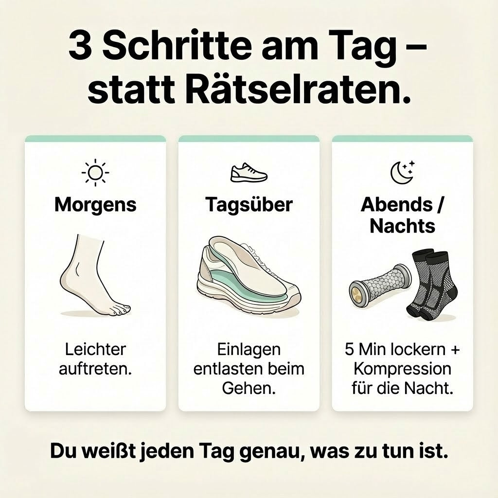 Stoppe den Morgen-Stich, den Anlaufschmerz und das ständige Humpeln – mit VitaStep.